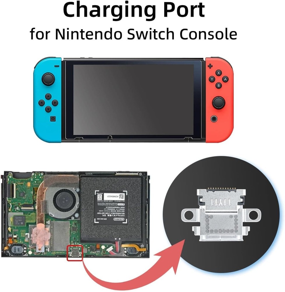 N Switch USB C Replacement Charging Connector - 2 Pack, Soldering Required