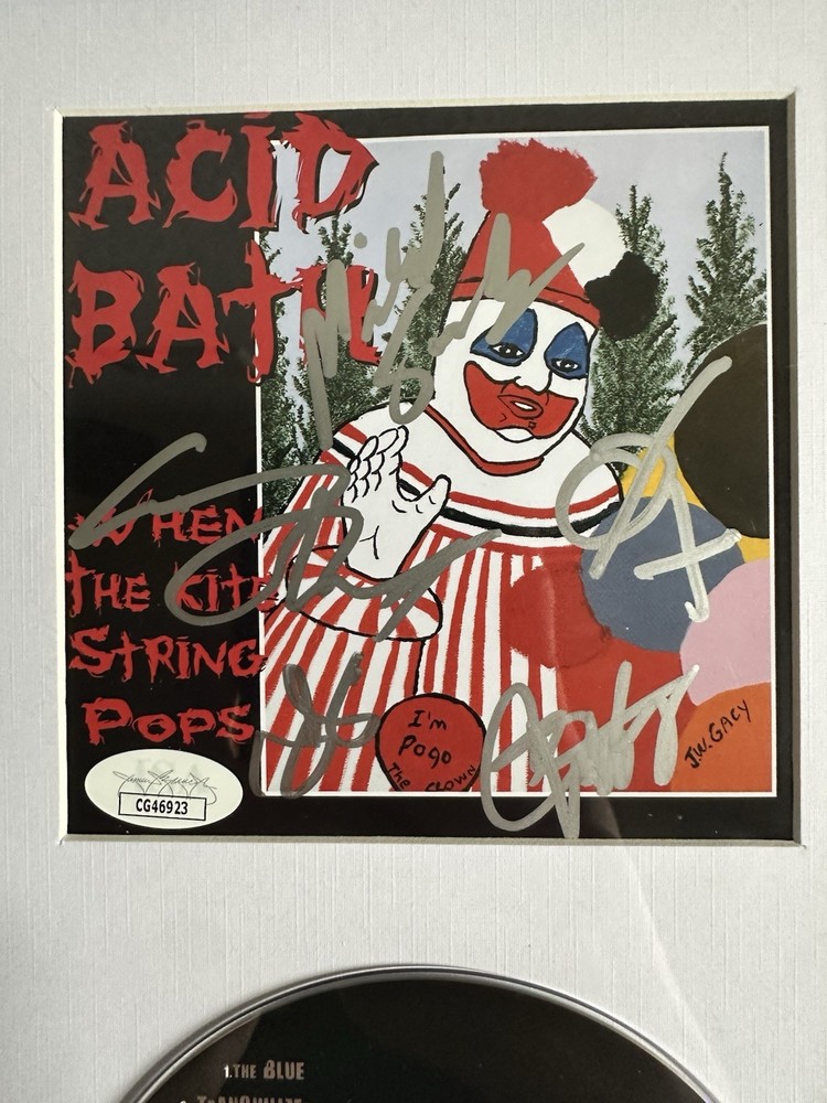ACID BATH DAX RIGGS+ 4 SIGNED FRAMED CD WHEN THE KITE STRING POPS JSA COA