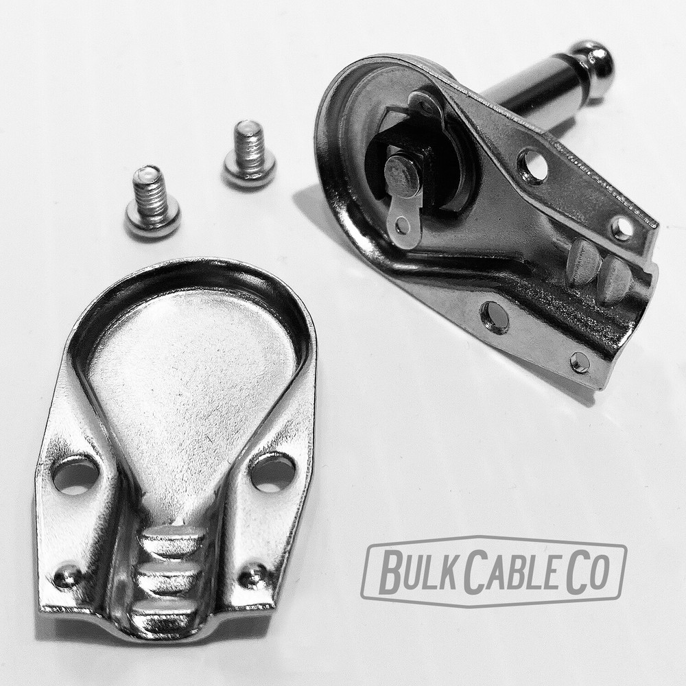 1 Pack - 1/4" Right Angle Pancake Connector Set - Flat Patch Jack - Cable Plug