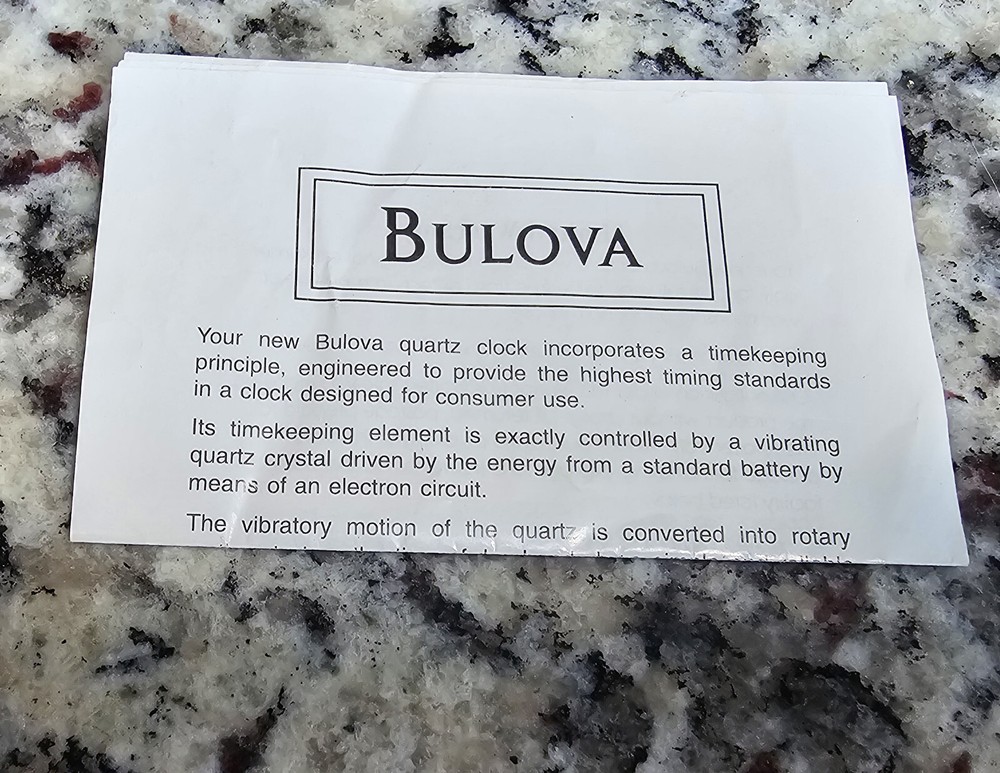 BULOVA B7290 Pen Case Clock Thermometer Hygrometer