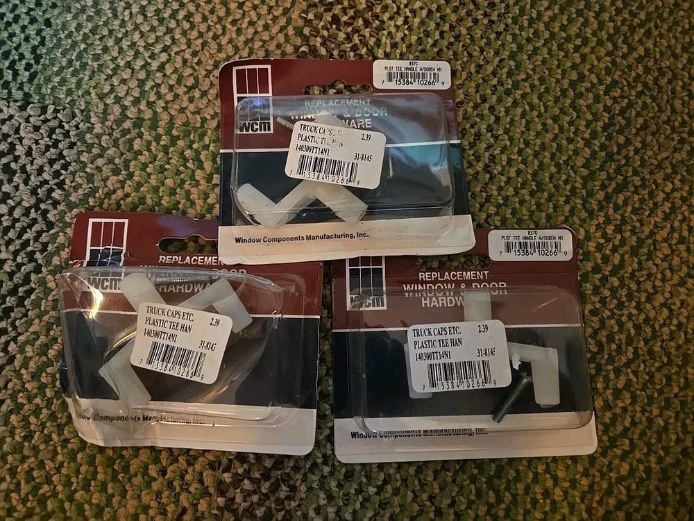 3X WCM  837C Plastic Tee Handle with Screw Window and Door Replacement Hardware