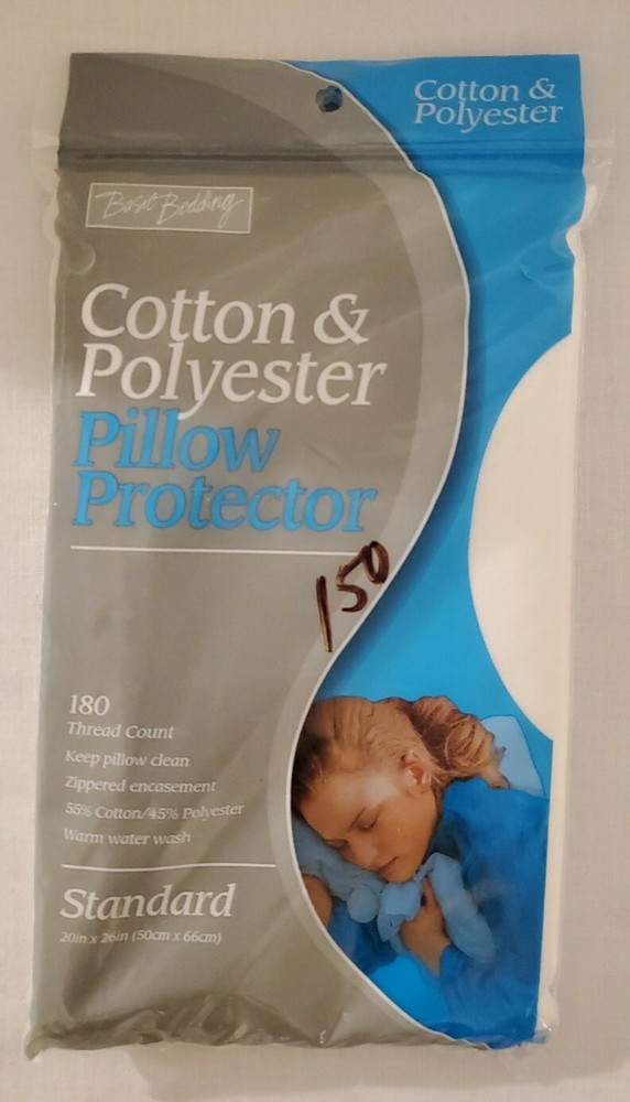 New Bedding Basics Cotton Polyester Pillow Protector Standard Size