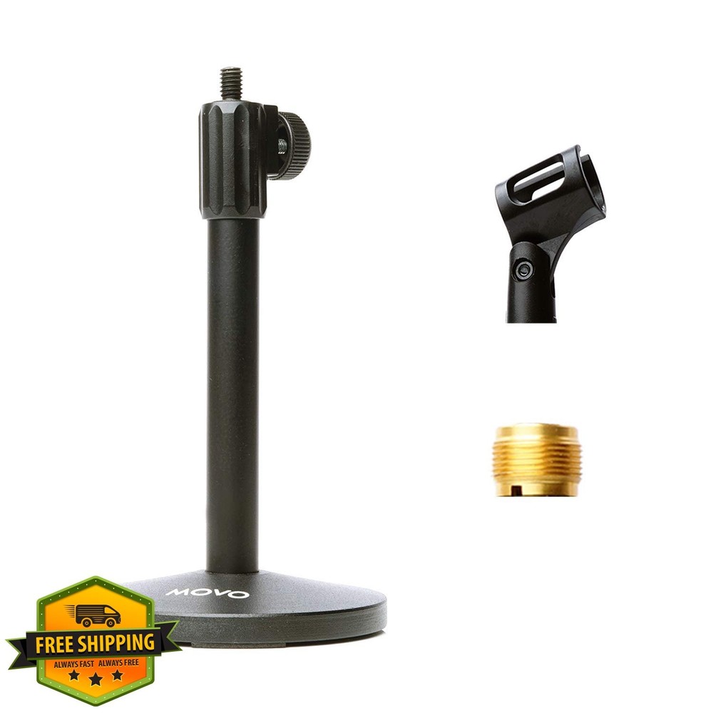 Movo TMC-3 Table Mic Stand Height Adjustable Weighted Base