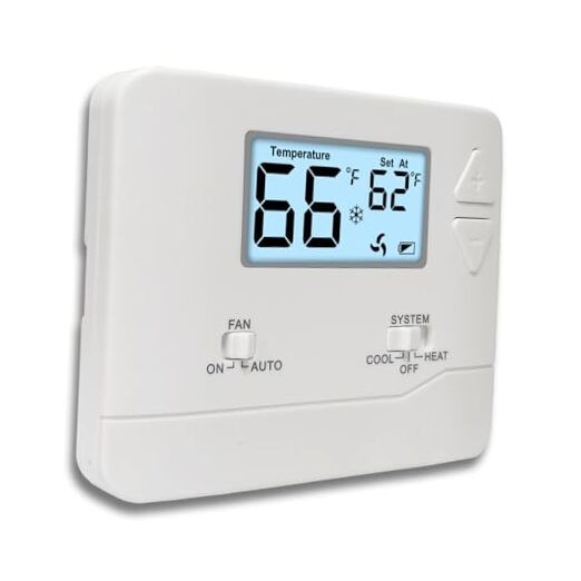 NonProgrammable Thermostat for Home, Digital Energy-Saving White