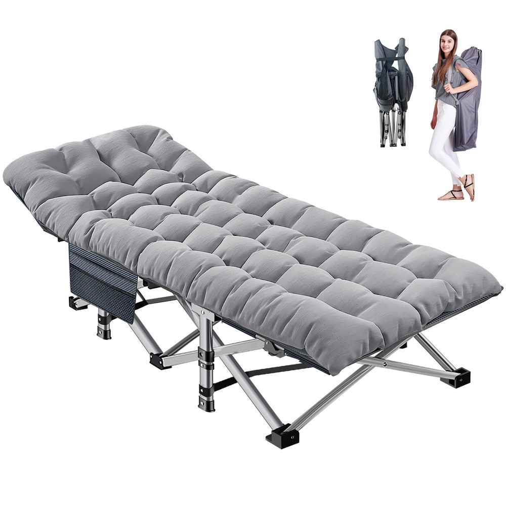 NAIZEA Folding Camping Cot Bed 1200D 2-Layer Oxford Cots for Camp Office Use