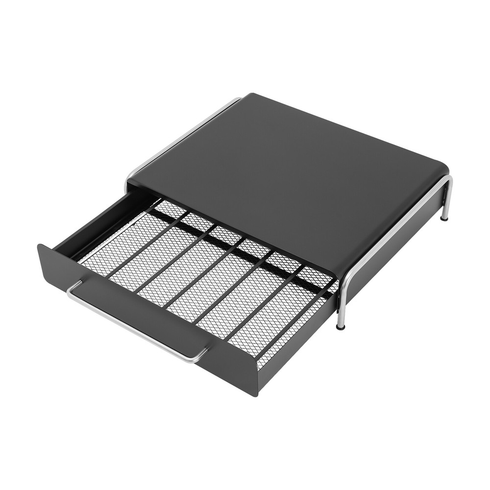 Black Modern Coffee Capsule Organizer with Smooth Sliding Drawer