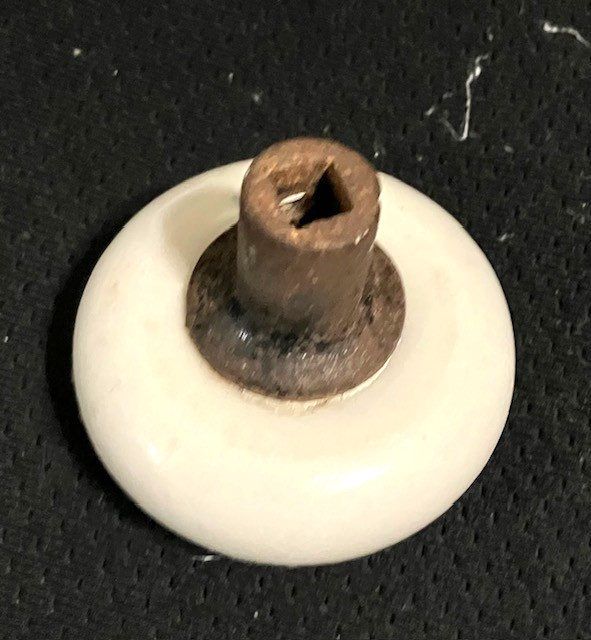 4 Vintage White Porcelain Door Knobs