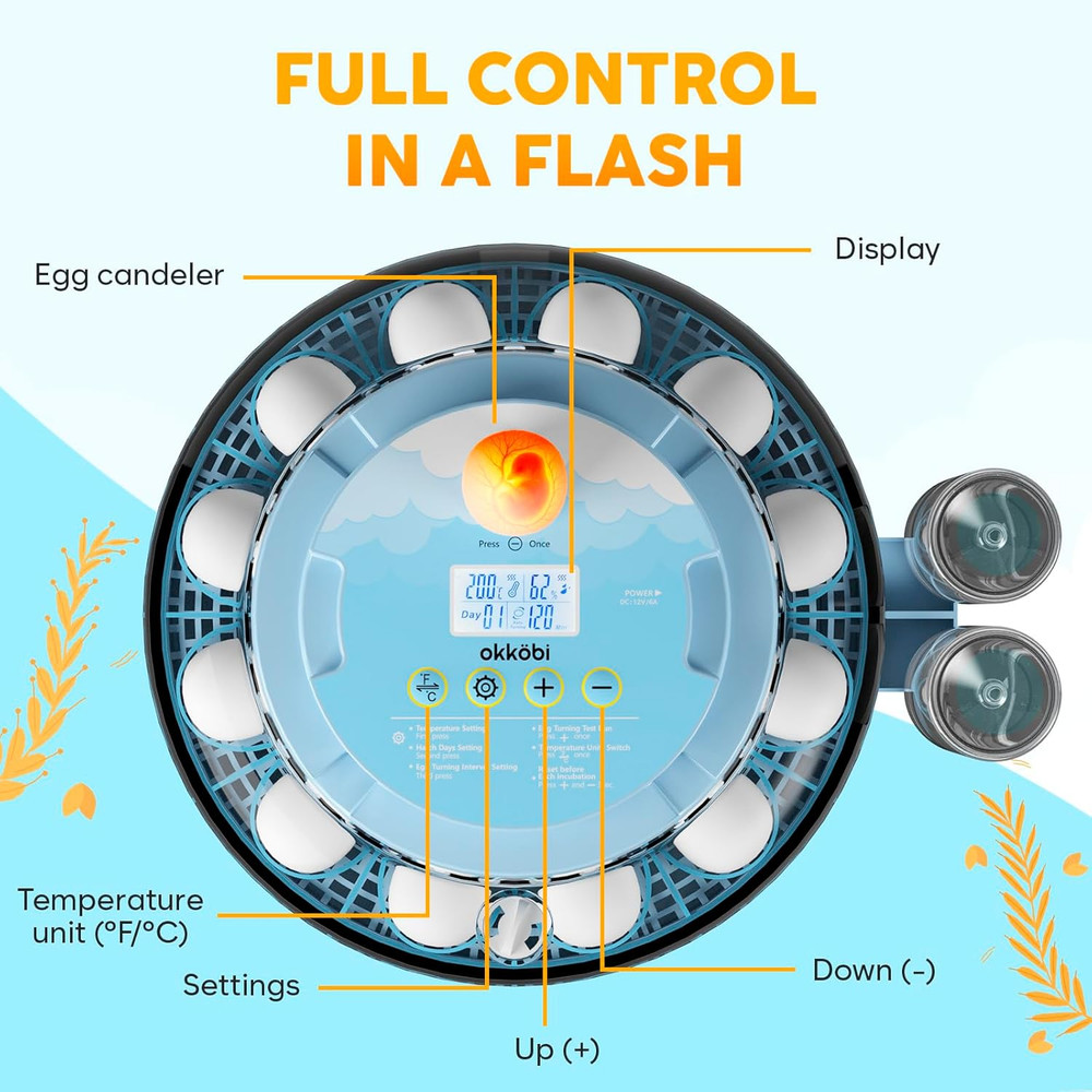 18 Egg Incubator with Automatic Egg Turning and Humidity Control – Egg Incubator