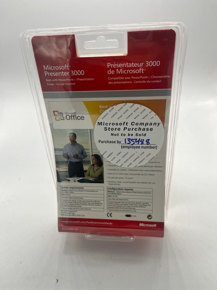 Microsoft Presenter 3000 72D-00001 Gray RF Wireless Presenter 3000