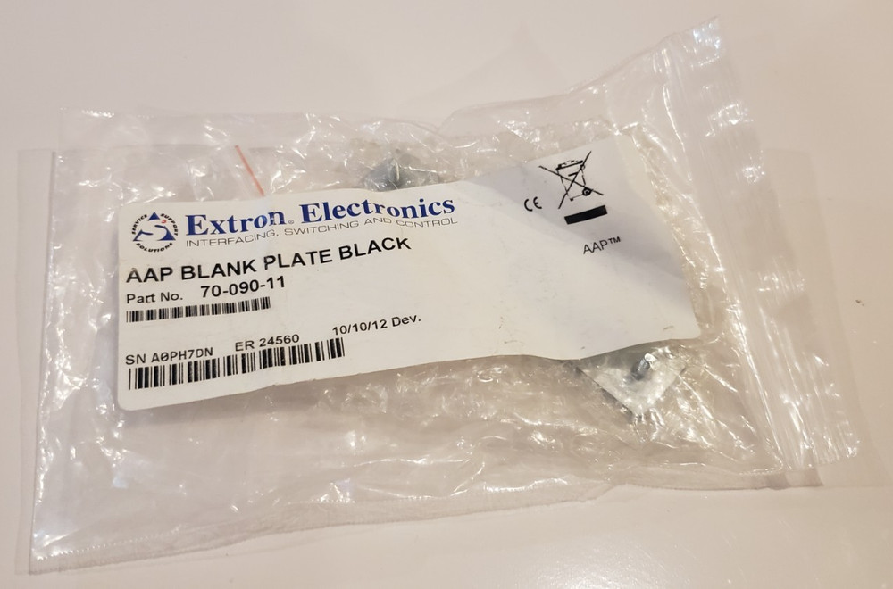 Extron AAP Single Blank Plate Black 70-090-11