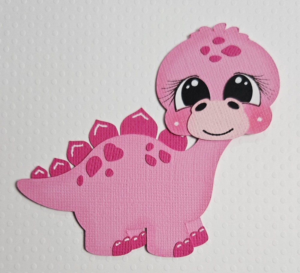 Pink Stegasaurus. Scrapbook, Card making Paper Piecing