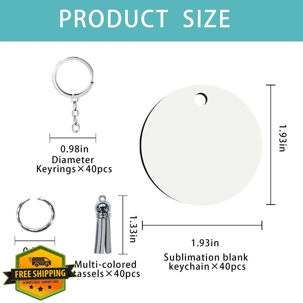 UJL 120pc Sublimation Blanks Keychains, Double Side Rectangle