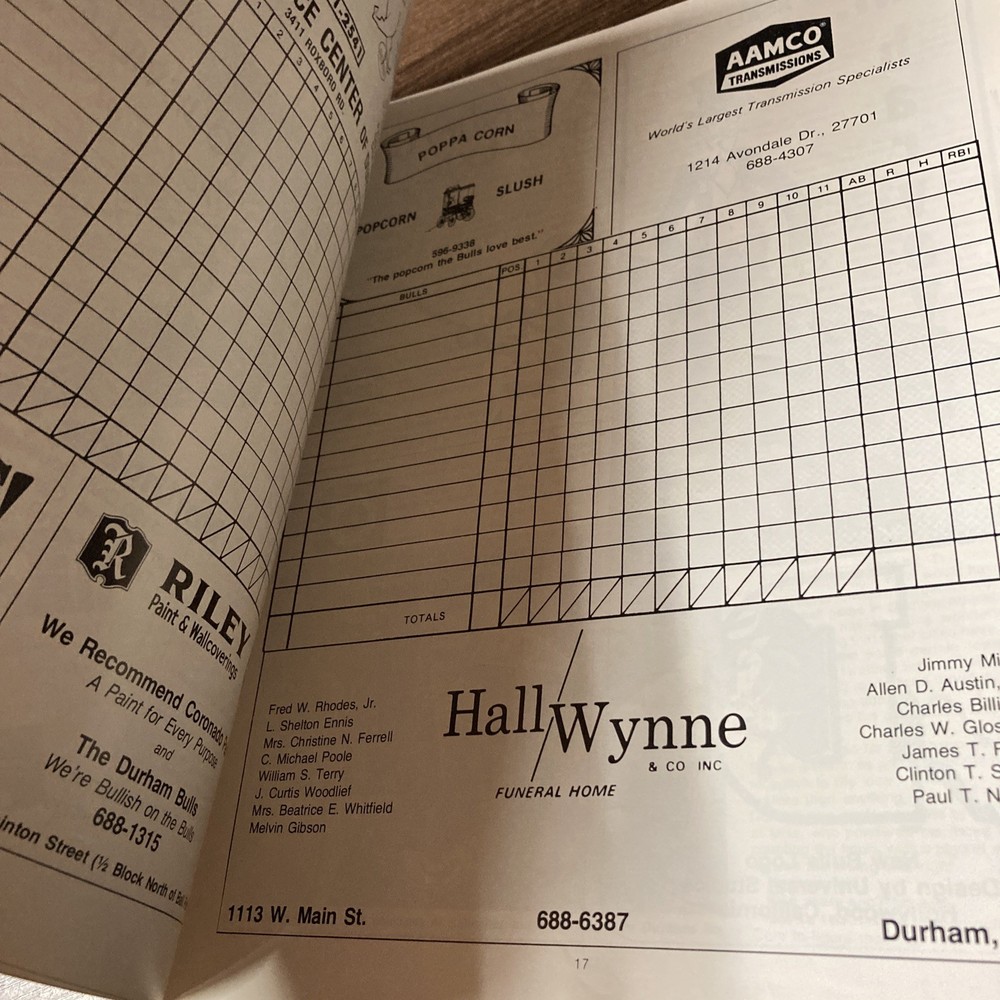 Durham Bulls 1980 Official Scorebook & Program Magazine