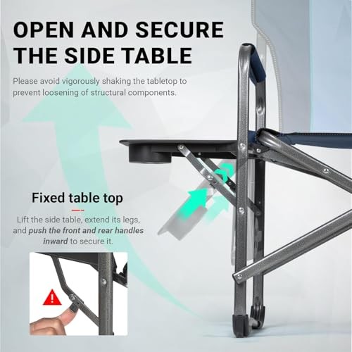 Oversized Lightweight Camping Chair - Comfortable Heavy Duty Foldable 1 Blue