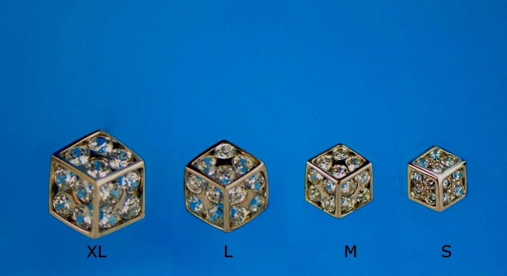 14K Yellow or White Gold Dice Stud earrings