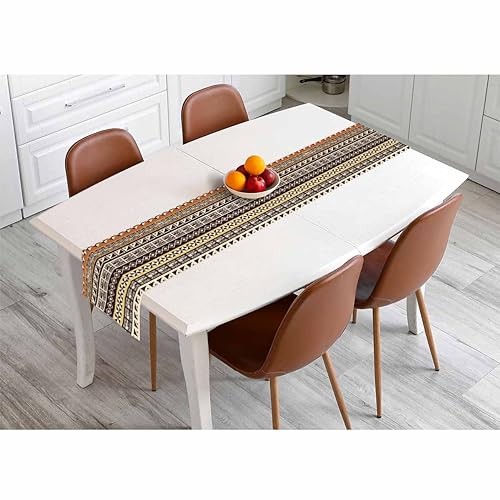 HOSNYE Table Runner Abstract African Geometric Patterns,Cotton pattern-B001