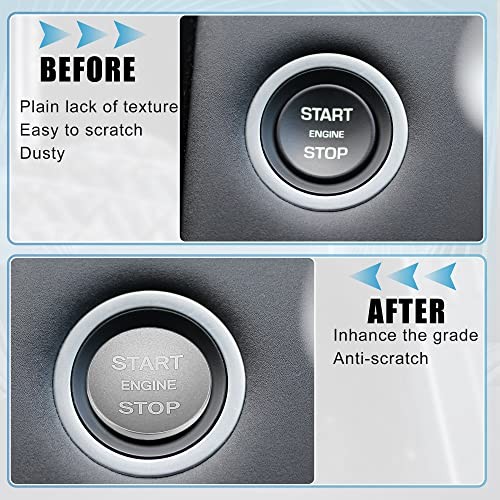 Engine Start Stop Button Cover One Click Push Start Button Trim Silver Tone
