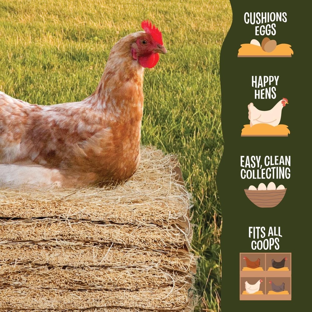 Aspen 12 Pack Excelsior Nesting Liners 12 Pack, Chicken Bedding for Nesting B...