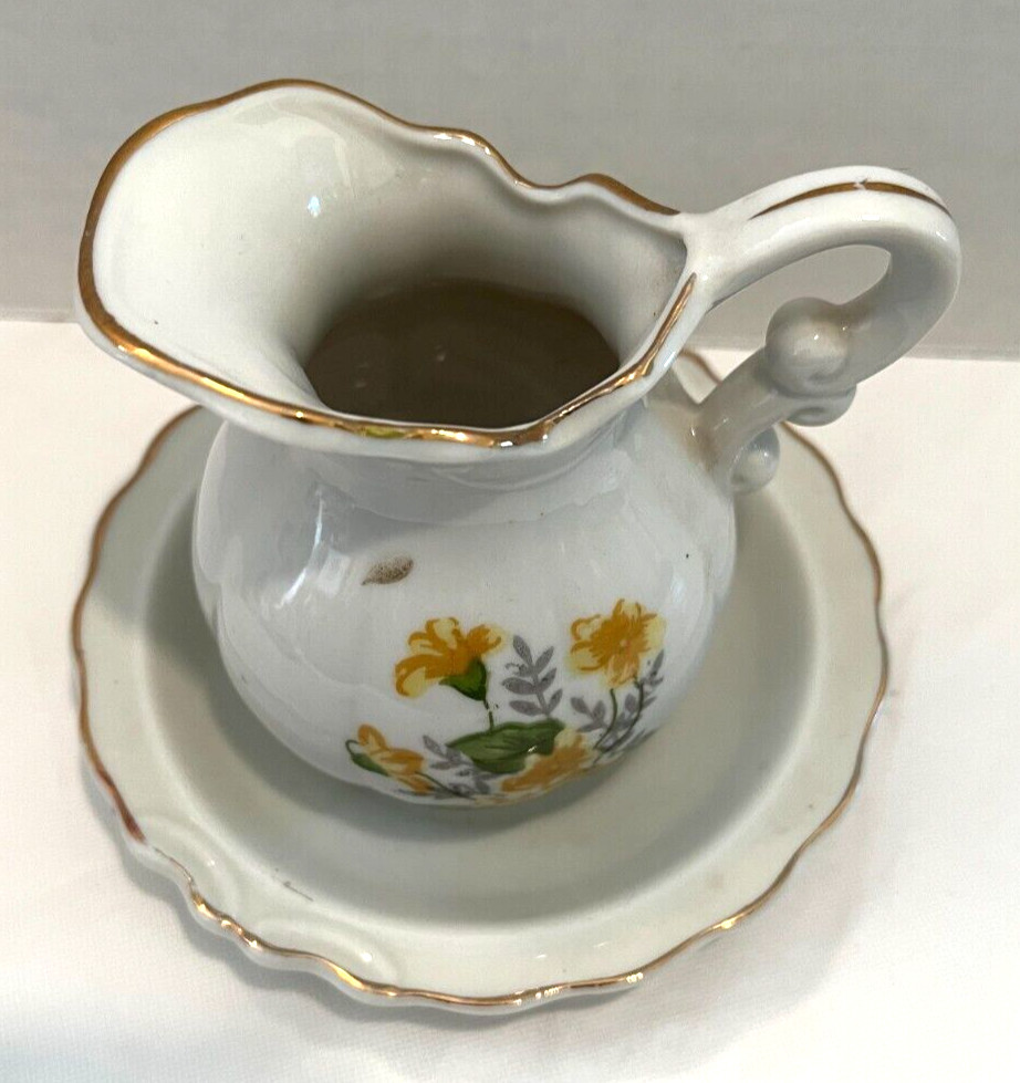 Pitcher & Bowl floral miniature Japan