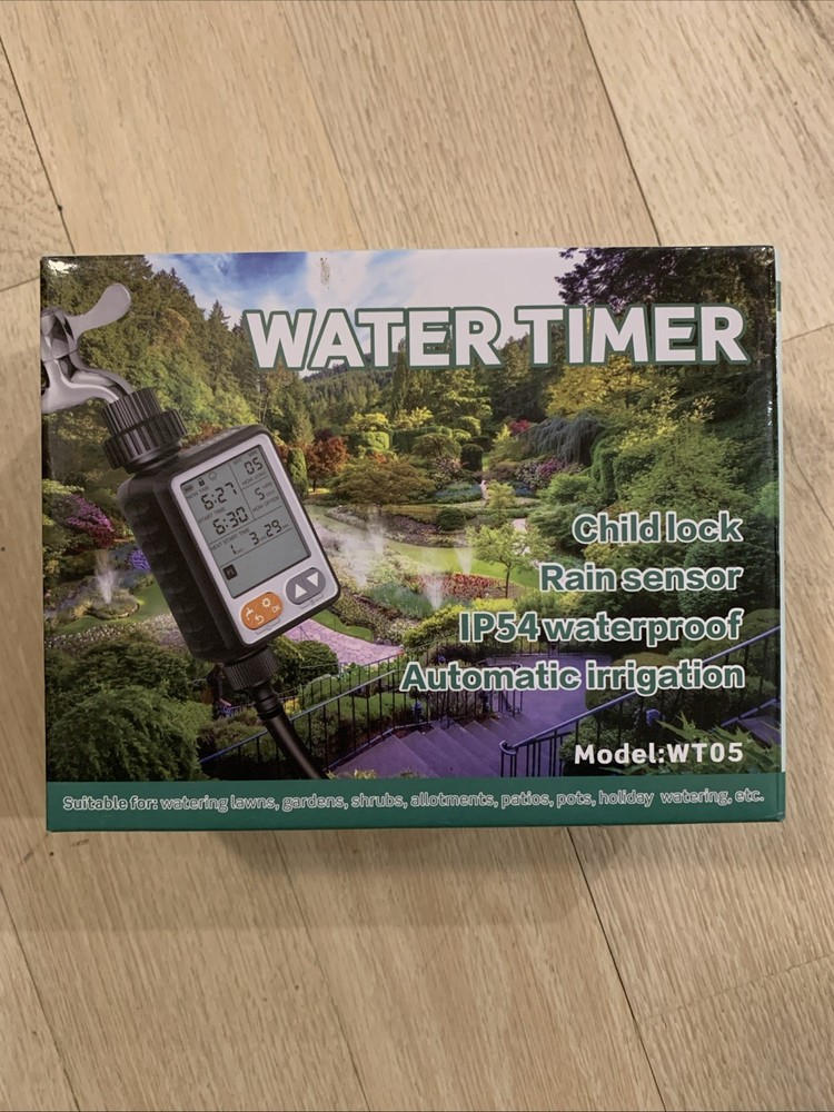 WT05 Automatic Water Timer IP54 Rain Sensor & Child-Lock – 1‑Zone, 10 Programs
