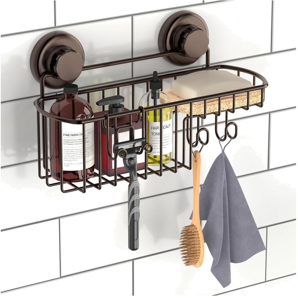 Rustproof Shower Caddy 2-Pack with Hooks