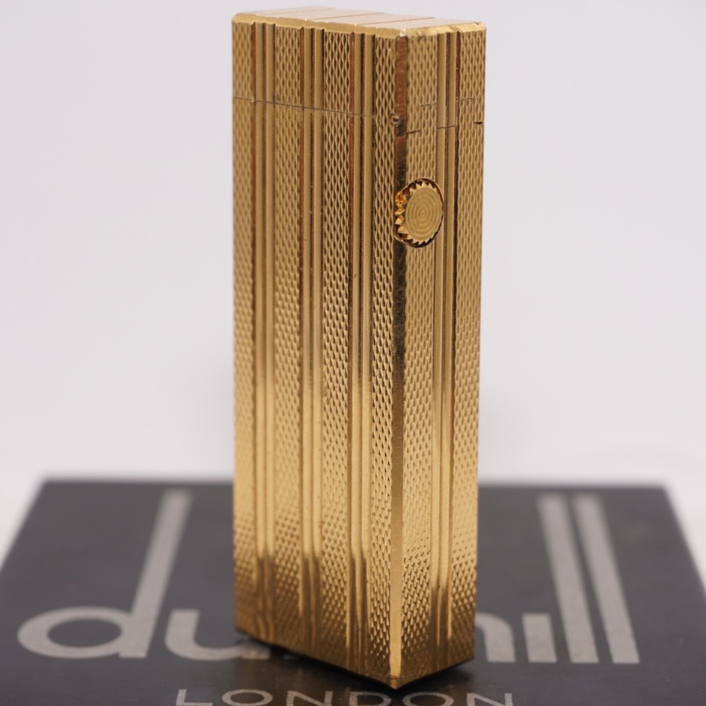 Dunhill Lighter Gold Burley Pattern_Three lines_Ultrasonically cleaned_Working