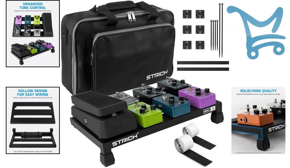 Aluminum Guitar Pedal Board Mini Plus Compact Lightweight Effect Organizer