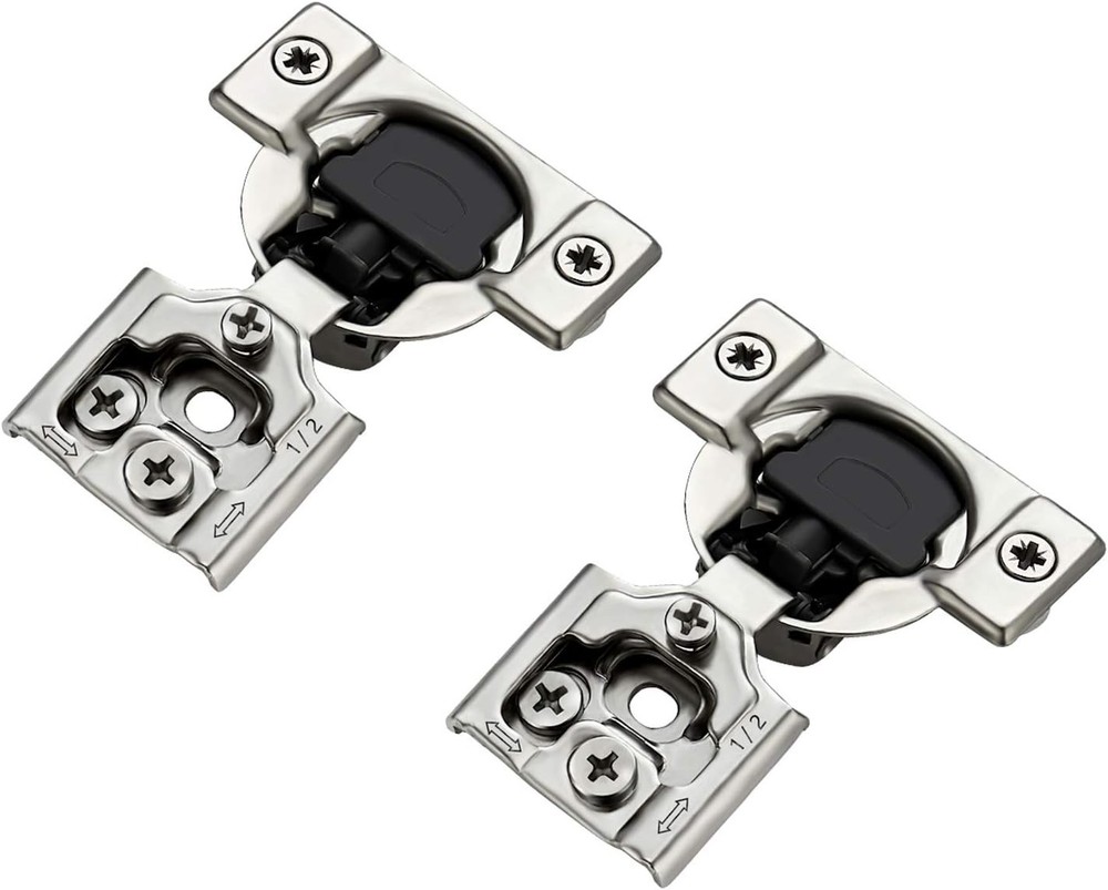 Self-Closing 10 Pack Soft Close Hinges - Adjustable Satin Nickel for Cabinets