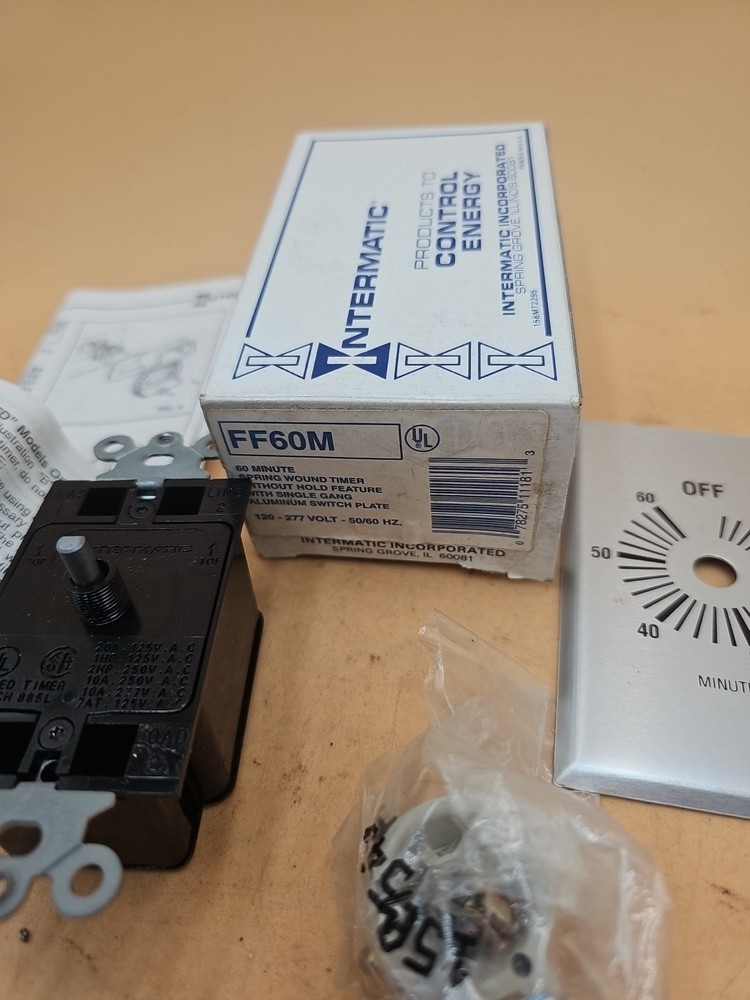 Intermatic FF60M 125-277VAC 50/60Hz 60 Min Max Spring Wound Timer
