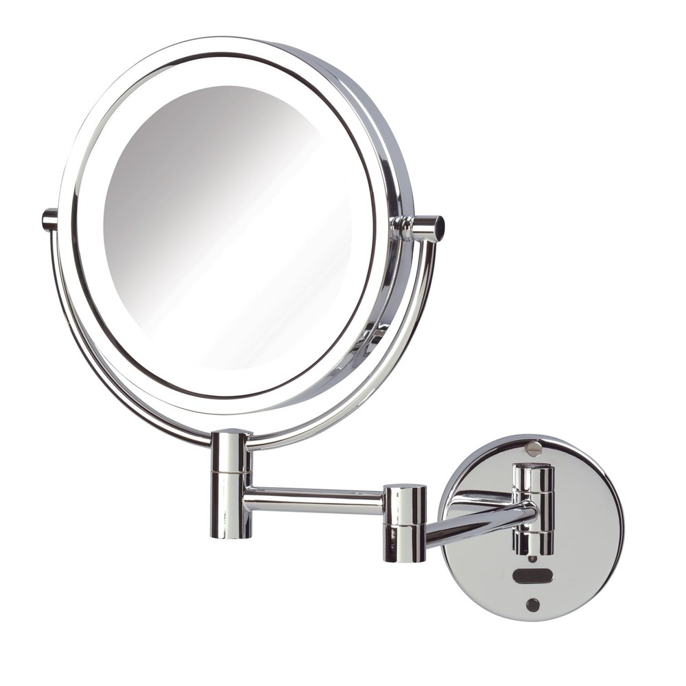 Sharper Image Wall-Mounted Lighted Motion Makeup Mirror - 8X-1X Magnification...
