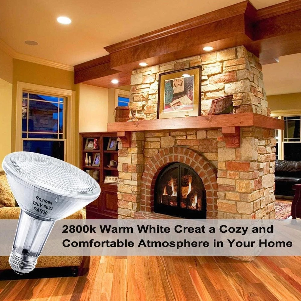 6 PACK PAR30 Long Neck Bulbs 60W Dimmable 3000K Warm White E26 medium Ba