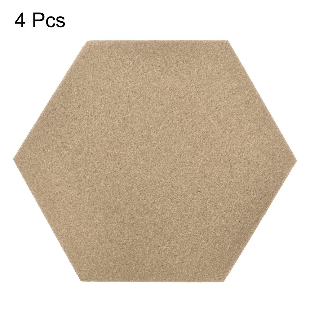 Felt Coasters 4pcs Hexagonal Beige Tampons
