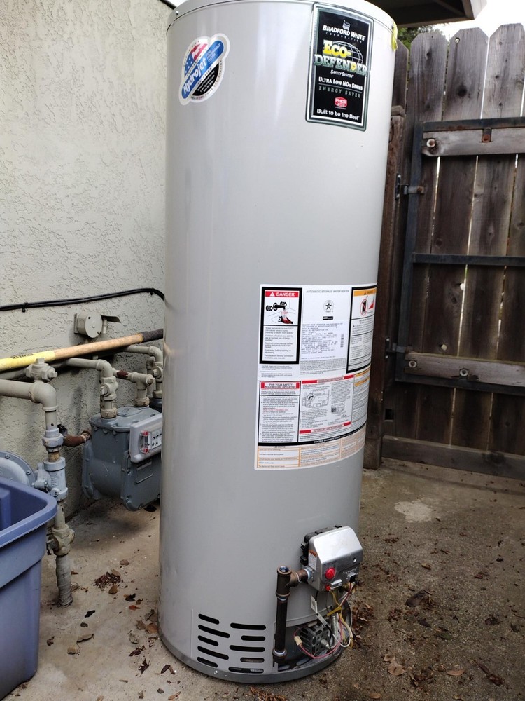 Water Heater, gas, 40 gal, Bradford White Eco-Defender, Sacramento area