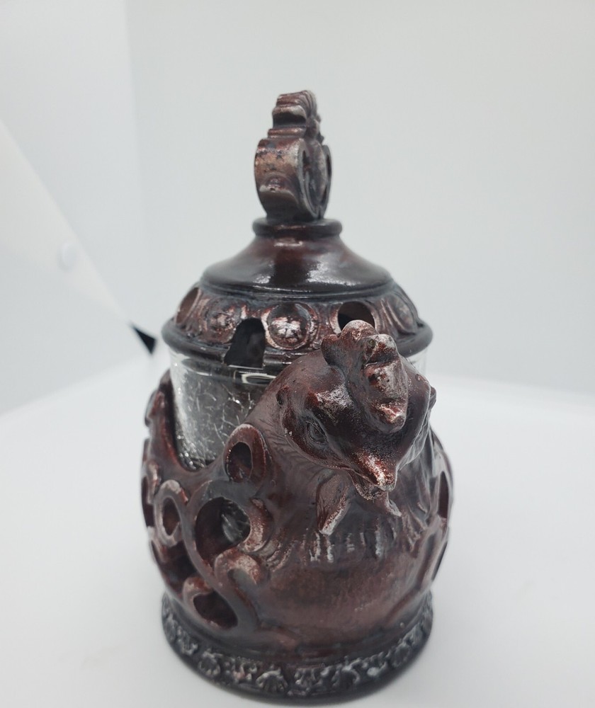 Three Rooster Incense Burner With Tray