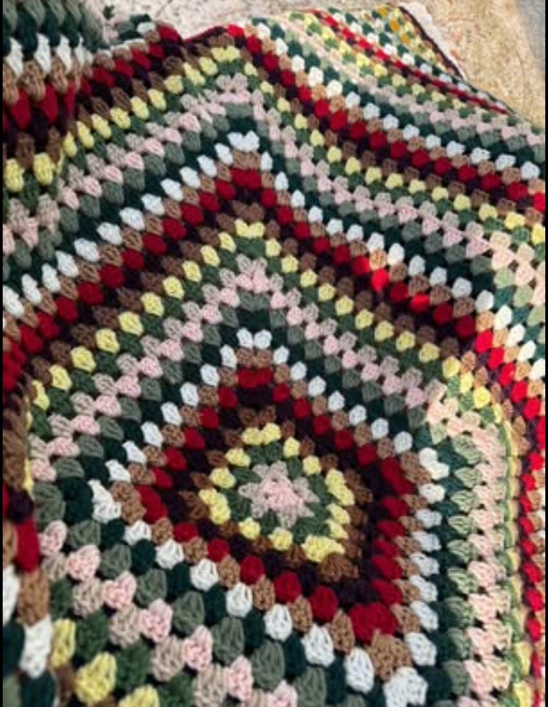 Large Granny Square Handmade Afghan NEW