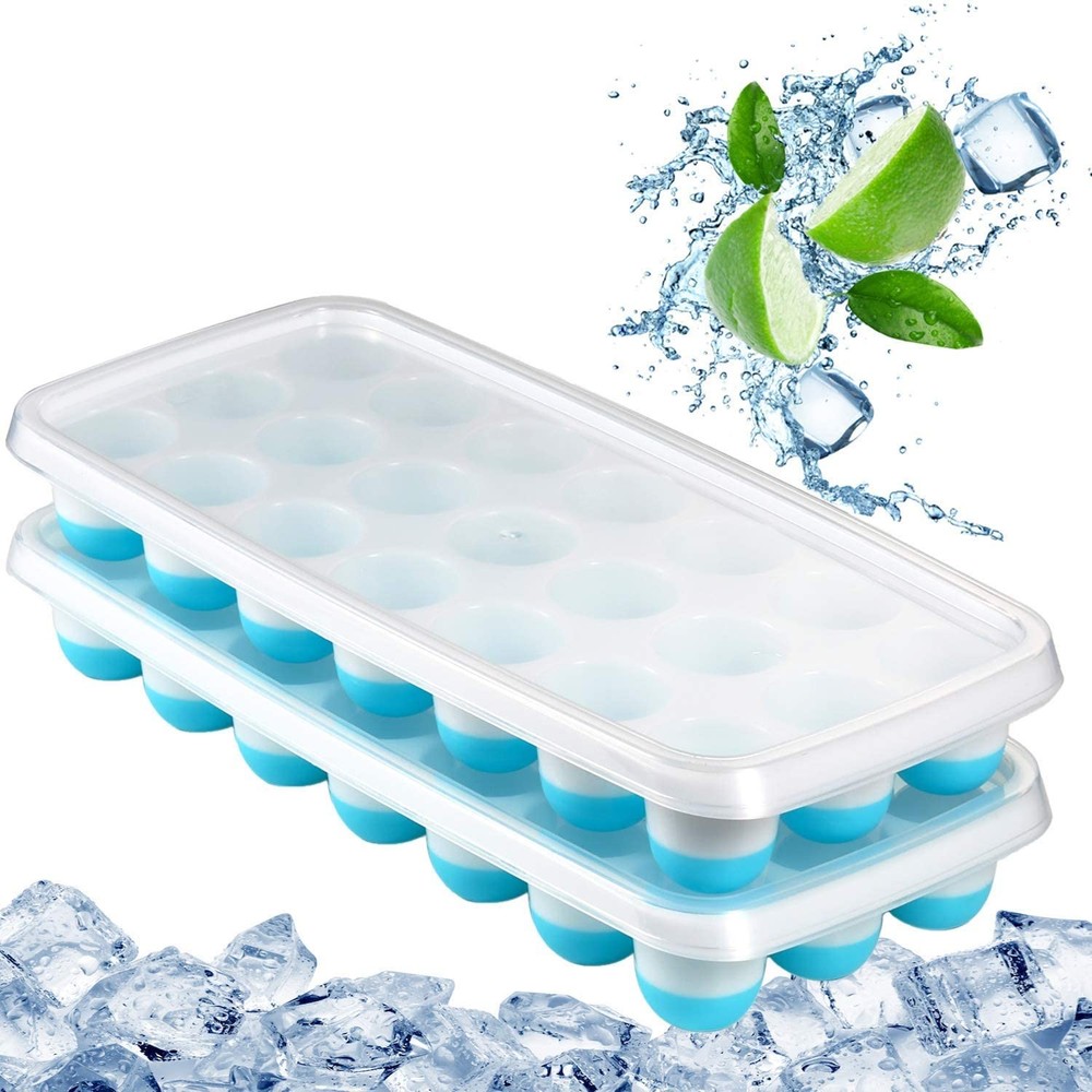 Ice Cube Trays Easy Releaseodor Freespill Resistant Lid Included2 Pack Small Siz