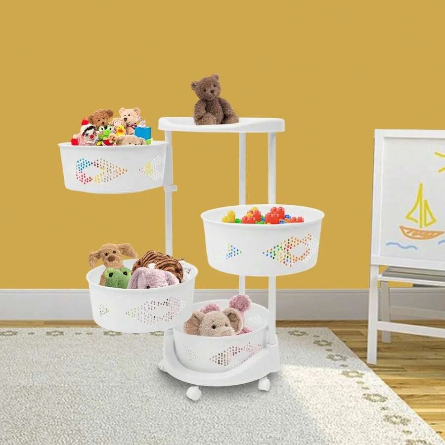 NEW Round Rotating Multi-Layer Kitchen Storage Shelf, Floor-Standing Fruit And