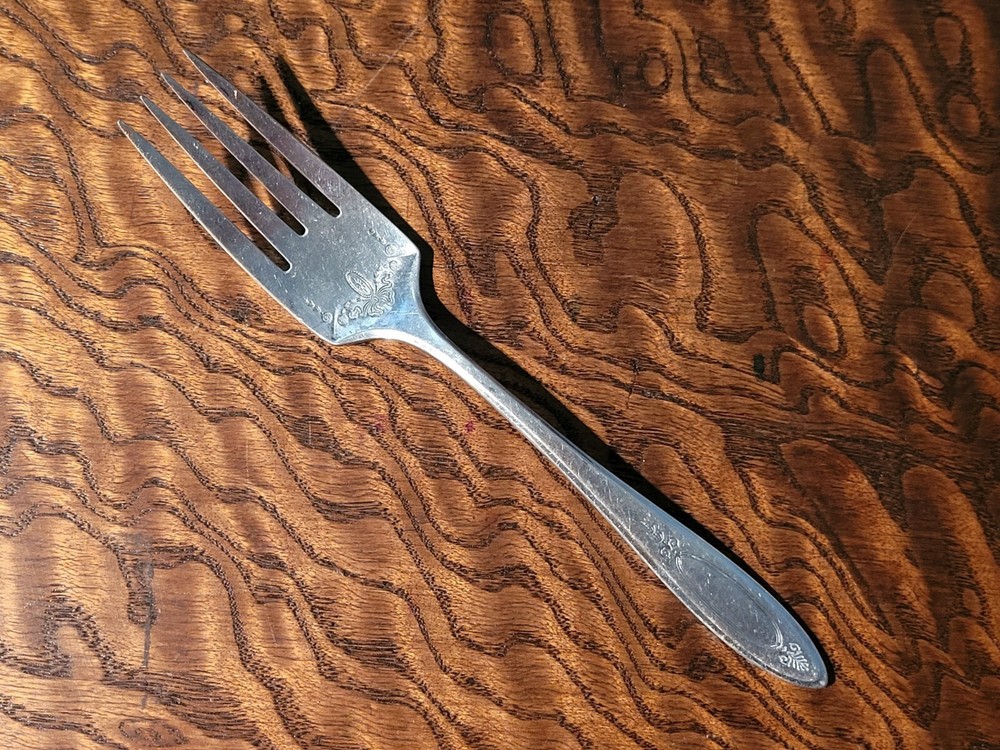ADAM ~ Salad Fork~ COMMUNITY PLATE ~ Silver Plate ~ Art Deco
