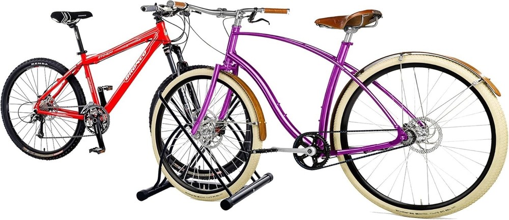 Soporte de suelo para dos bicicletas