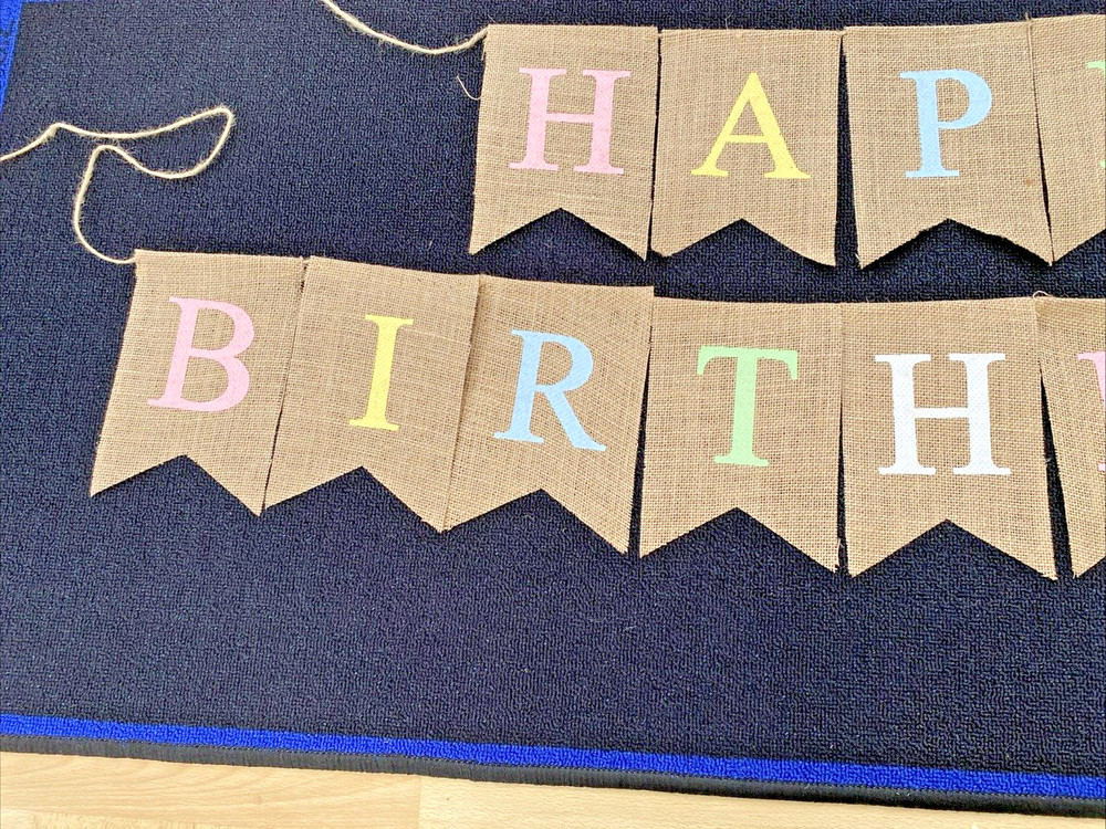 Happy Birthday Hessian Bunting Banner