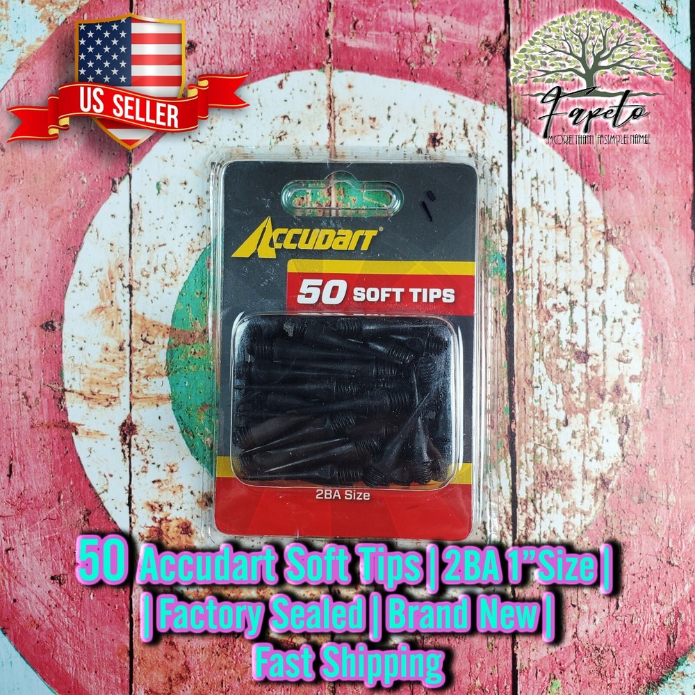 🆕Accudart 50pack Soft Dart Tips (2BA 1"Size) Replacement 🇺🇸 SELLER CODE 06/16