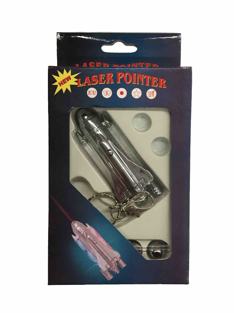 Shuttle Laser Pointer with Flashing Lights and 4 Assorted Heads