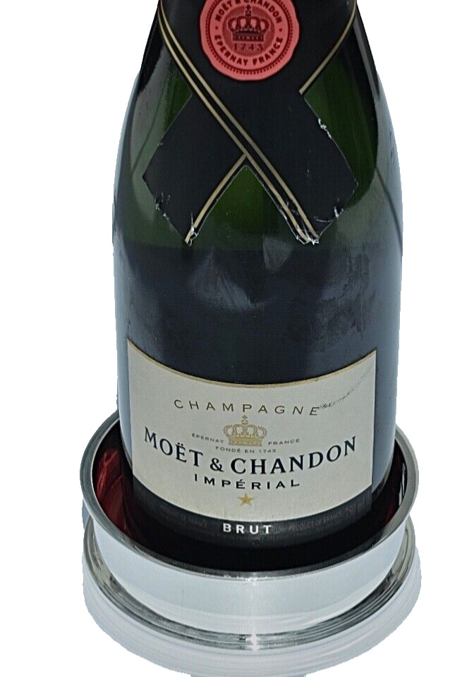 Superior Large & Very Heavy Solid Silver 925 Champagne/Wine Bottle Coaster, 266g
