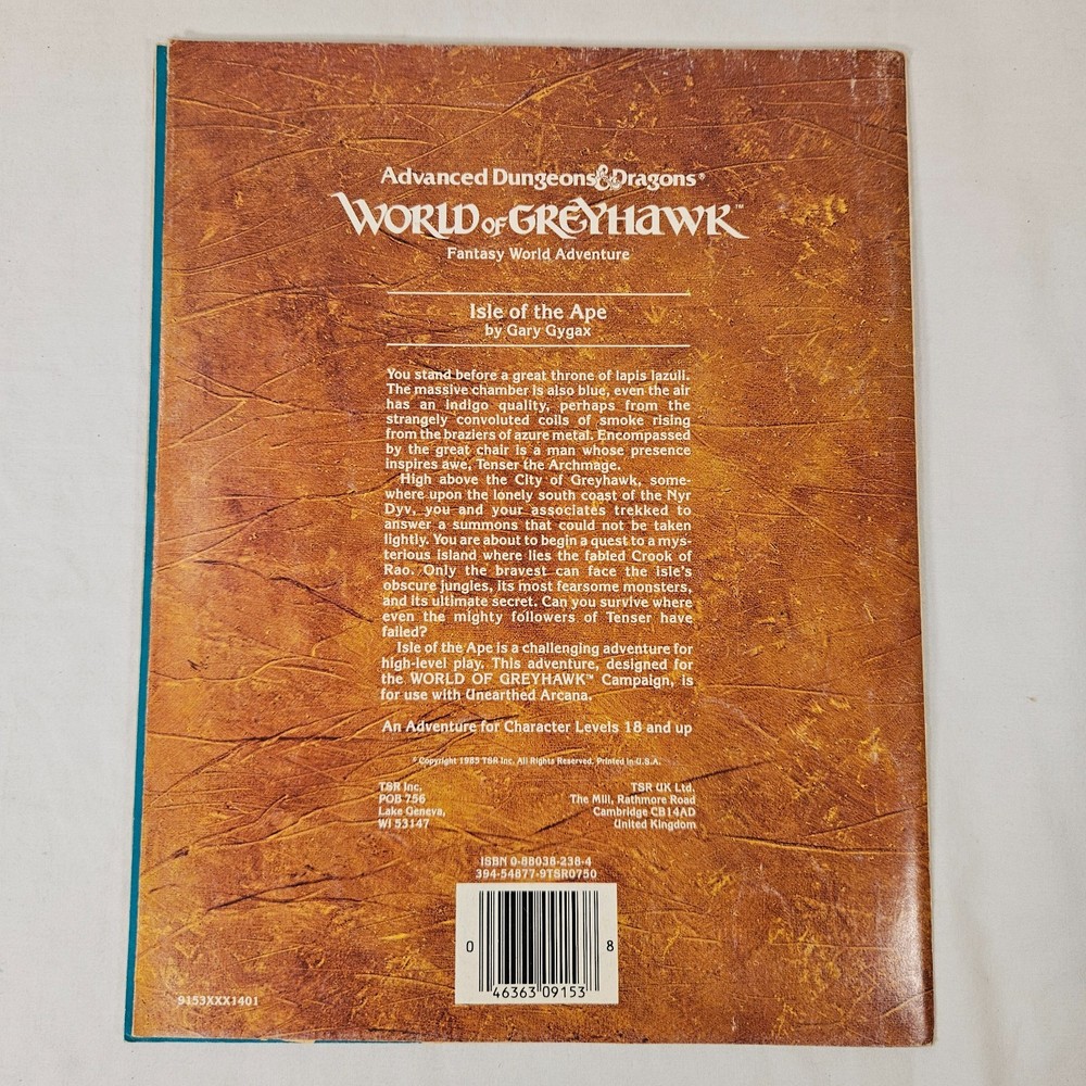 Advanced Dungeons & Dragons World of Greyhawk Guide Glossography Map + 2 Modules
