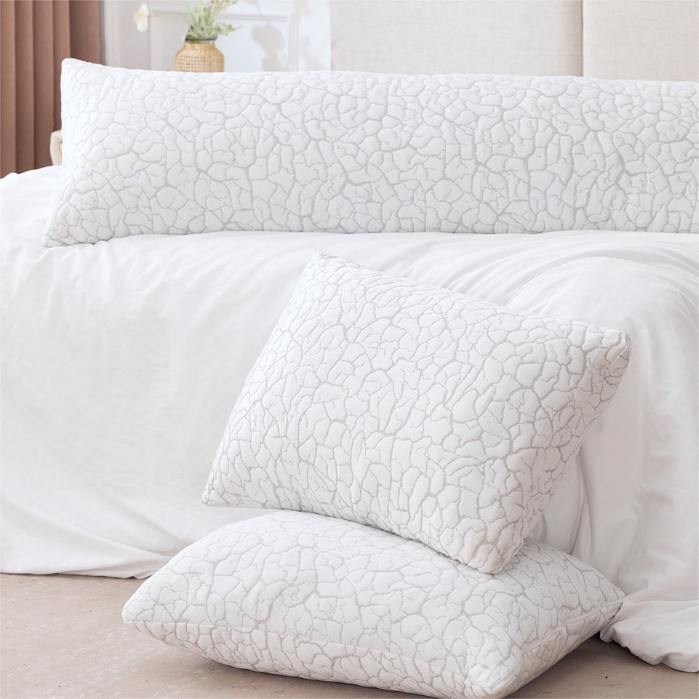Cooling Pillows for Sleeping 2 Pack, Adjustable Shredded Memory Foam Pillows ...