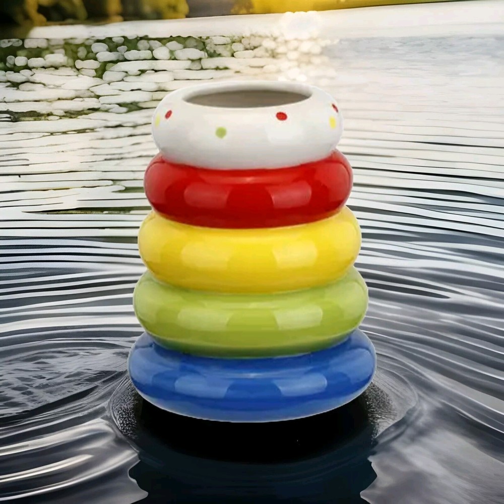 Rainbow Ring Stacking Ceramic Vase