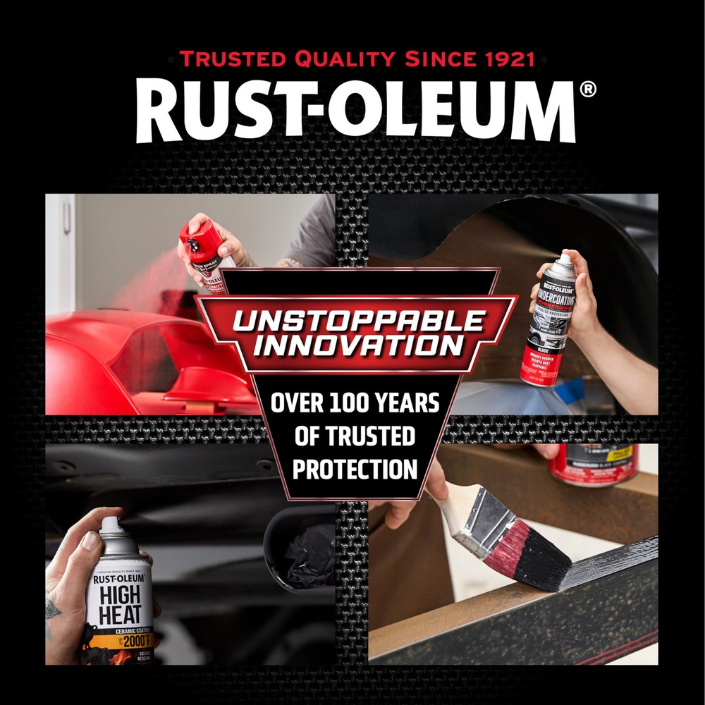 Stops Rust Undercoating Spray Rubberized Black 15oz 6 Pack