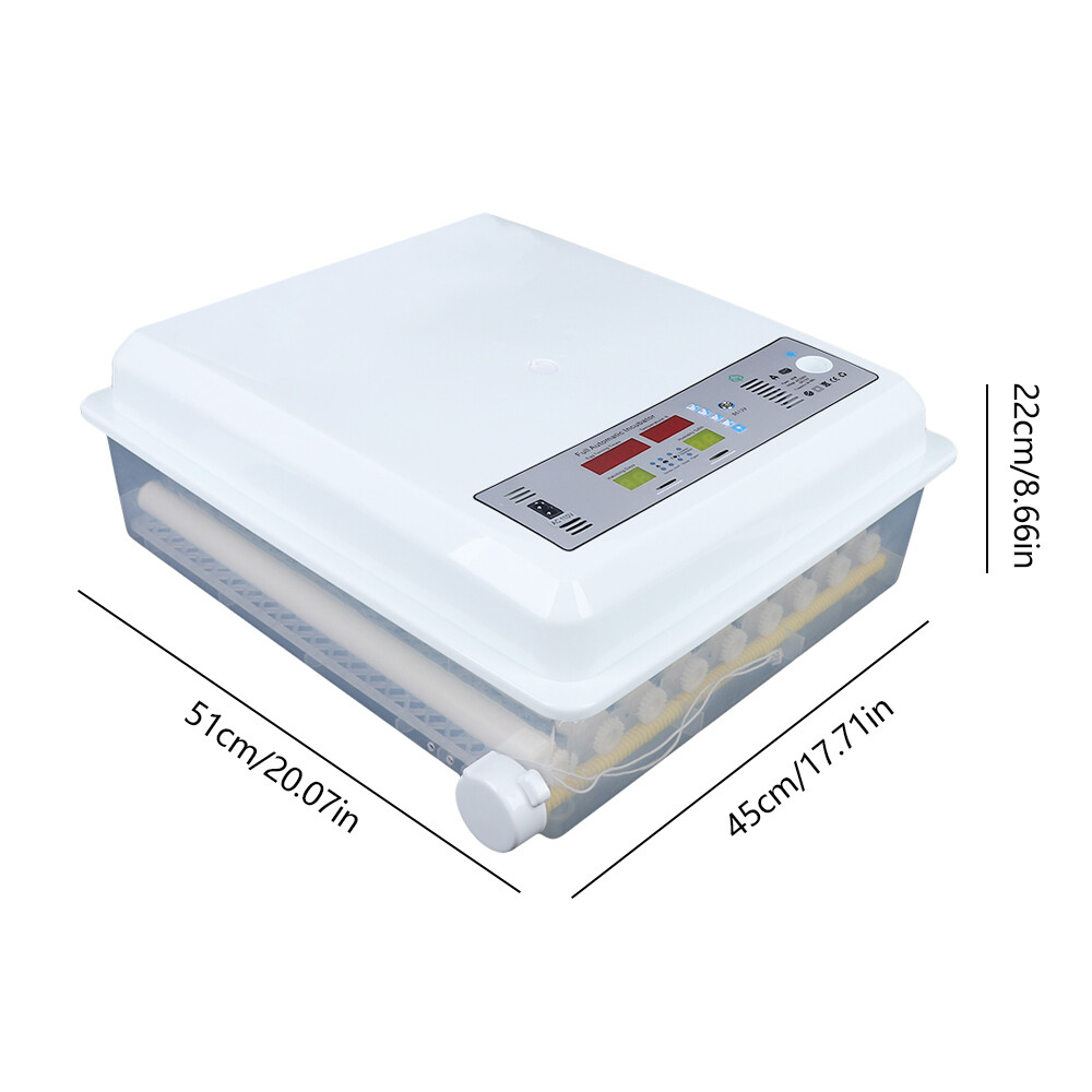64 Eggs Digital Automatic Hatcher White Egg Incubator for Hatching Chicken Farm