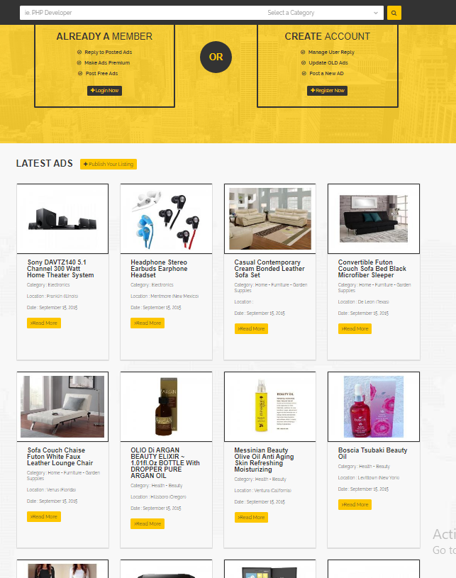 Classified Website - Responsive Unique Free Installation + Hosting