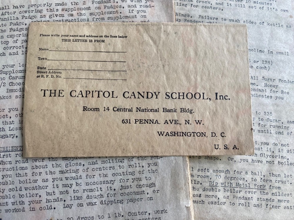 Antique PRACTICAL CANDY MAKING The Capitol Candy School Lessons Recipes Vintage